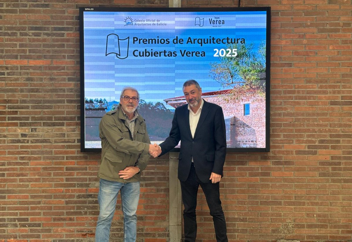 Colexio de Arquitectos de Galicia (@arquitectoscoag) on Twitter photo Presentada a 2ª edición dos Premios de Arquitectura Cubertas Tejas Verea para distinguir obras ou solucións máis eficientes e sostibles en cubertas realizadas con tellas cerámicas <a href="/VereaTejas/">Tejas Verea</a>
▶️ portal.coag.es/premios/tejas-… Presentada a 2ª edición dos Premios de Arquitectura Cubertas Tejas Verea para distinguir obras ou solucións máis eficientes e sostibles en cubertas realizadas con tellas cerámicas <a href="/VereaTejas/">Tejas Verea</a>
▶️ portal.coag.es/premios/tejas-…