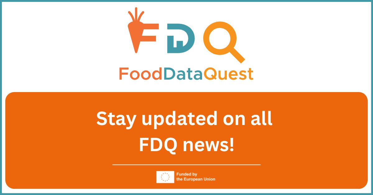 FoodDataQuest Project EU (@fooddataquesteu) on Twitter photo ๐ฃ Sign up to receive #FoodDataQuest updates! 
Be part of the #FDQ community and sign up now to get an insight on all project activities, industry updates, partner news, events and more.
Run to our website and sign up today
๐ ow.ly/UYWx50UJivu ๐ฃ Sign up to receive #FoodDataQuest updates! 
Be part of the #FDQ community and sign up now to get an insight on all project activities, industry updates, partner news, events and more.
Run to our website and sign up today
๐ ow.ly/UYWx50UJivu