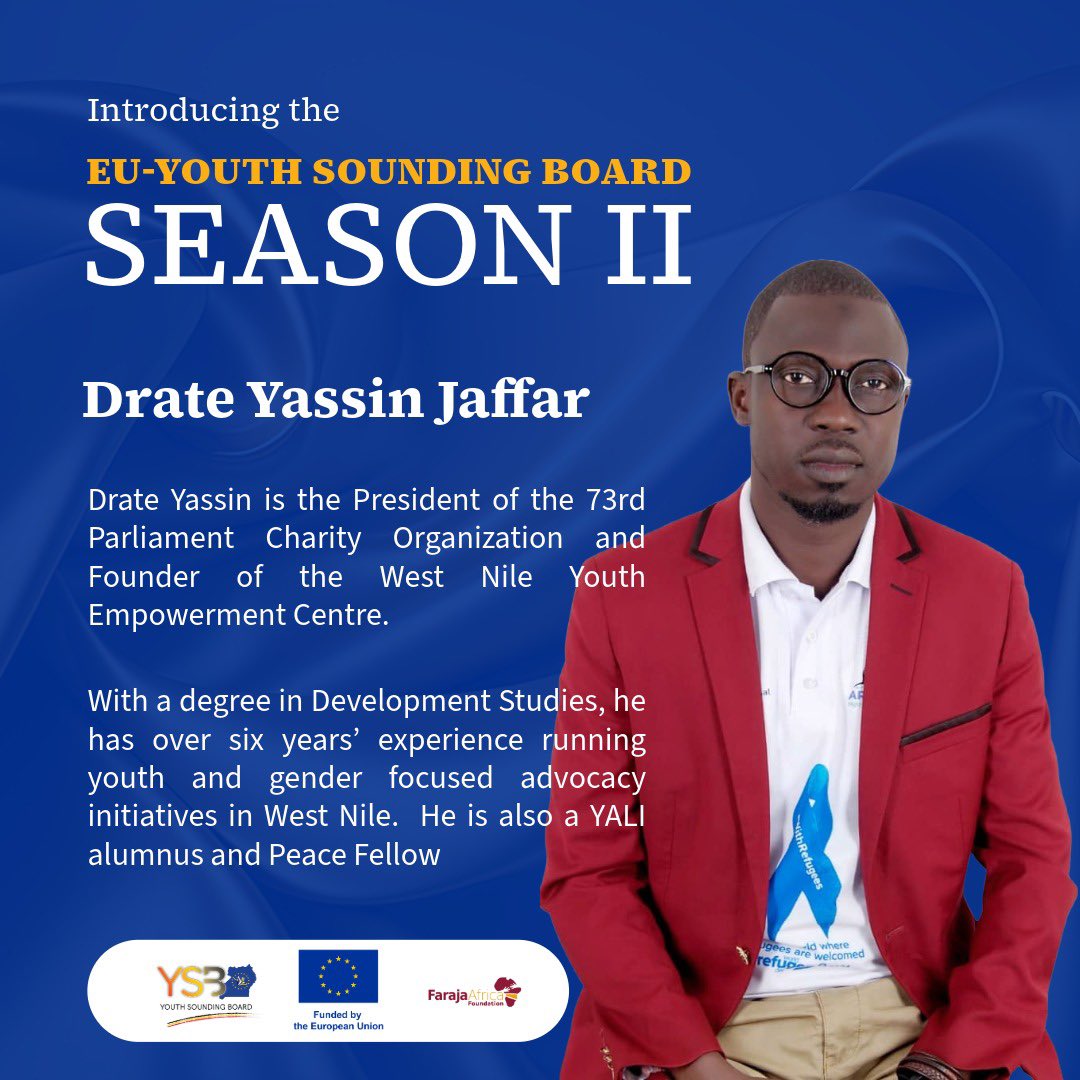 EU Youth Sounding Board in Uganda 🇪🇺🇺🇬 (@eu_ysbug) on Twitter photo <a href="/edonuema/">Edonu Emmanuel Jr.</a> <a href="/EUinUG/">EU in Uganda</a> <a href="/DKinUganda/">Denmark in Uganda</a> <a href="/FrenchEmbassyUg/">France in Uganda 🇫🇷🇺🇬</a> <a href="/IrlEmbUganda/">Ireland in Uganda</a> <a href="/NLinUganda/">Embassy of the Netherlands in Uganda</a> <a href="/giz_uganda/">GIZ Uganda</a> <a href="/SwedeninUG/">Embassy of Sweden in Kampala</a> @CUSP_Uganda <a href="/YALINetwork/">YALI Network</a> <a href="/DjembaMicheal/">Jemba Micheal Senkole MD</a> <a href="/JaffarDrate/">Drate Yassin Jaffar</a> founder of West Nile Youth Empowerment Centre, <a href="/youthwestnile/">West Nile Youth Centre</a> champions youth empowerment through economic inclusion, environmental action, human rights, and poverty eradication in West Nile.
#EUYSBLaunch <a href="/edonuema/">Edonu Emmanuel Jr.</a> <a href="/EUinUG/">EU in Uganda</a> <a href="/DKinUganda/">Denmark in Uganda</a> <a href="/FrenchEmbassyUg/">France in Uganda 🇫🇷🇺🇬</a> <a href="/IrlEmbUganda/">Ireland in Uganda</a> <a href="/NLinUganda/">Embassy of the Netherlands in Uganda</a> <a href="/giz_uganda/">GIZ Uganda</a> <a href="/SwedeninUG/">Embassy of Sweden in Kampala</a> @CUSP_Uganda <a href="/YALINetwork/">YALI Network</a> <a href="/DjembaMicheal/">Jemba Micheal Senkole MD</a> <a href="/JaffarDrate/">Drate Yassin Jaffar</a> founder of West Nile Youth Empowerment Centre, <a href="/youthwestnile/">West Nile Youth Centre</a> champions youth empowerment through economic inclusion, environmental action, human rights, and poverty eradication in West Nile.
#EUYSBLaunch