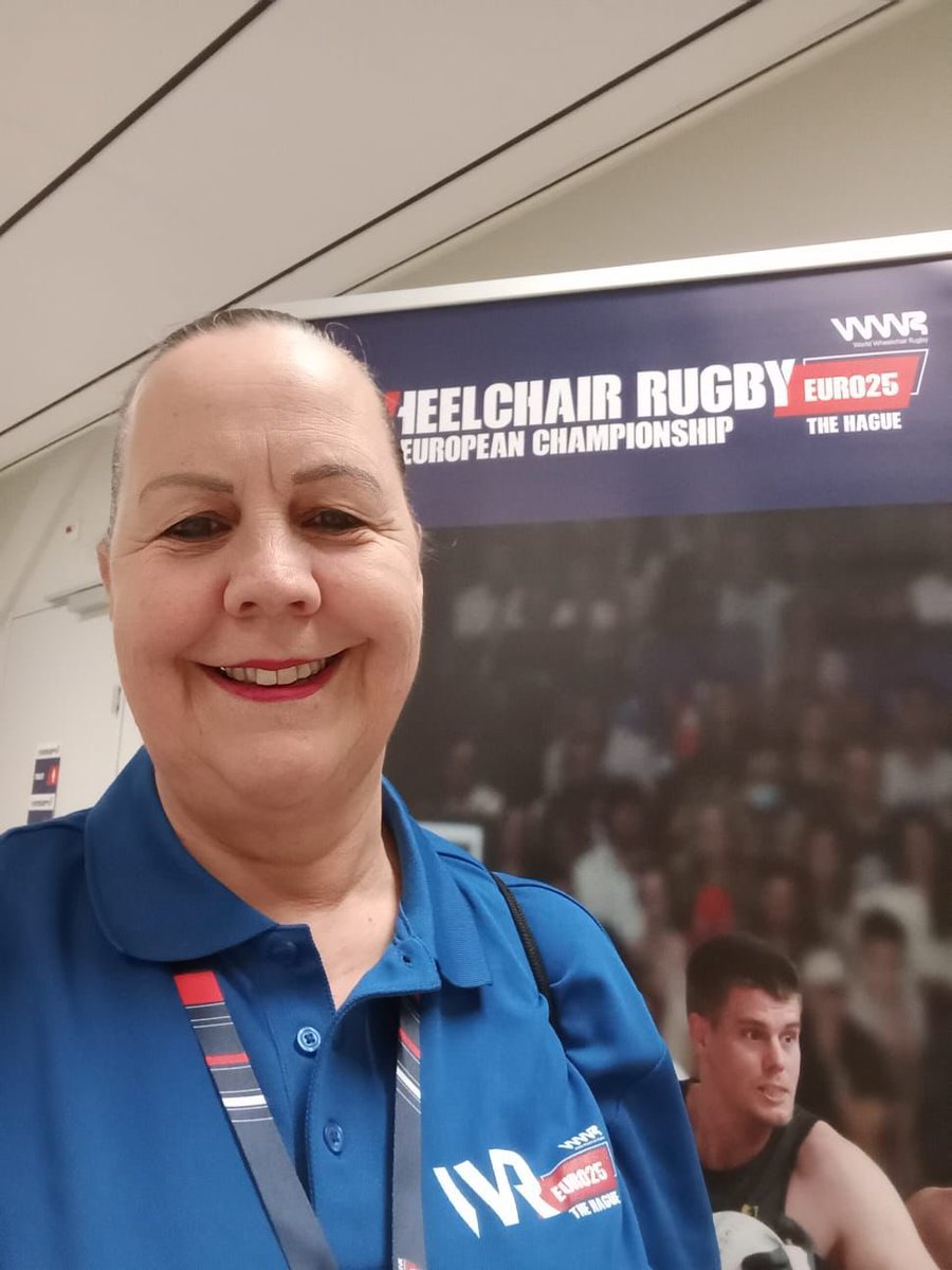 Jen volunteers at the WREuros‼️👍🏿

Jen our amazing competitions volunteer proudly represented GBWR at the 2025 Wheelchair Rugby Championships in The Hague. 🌟

Interested in volunteering at a local wheelchair rugby club near you? Visit our website to learn more: