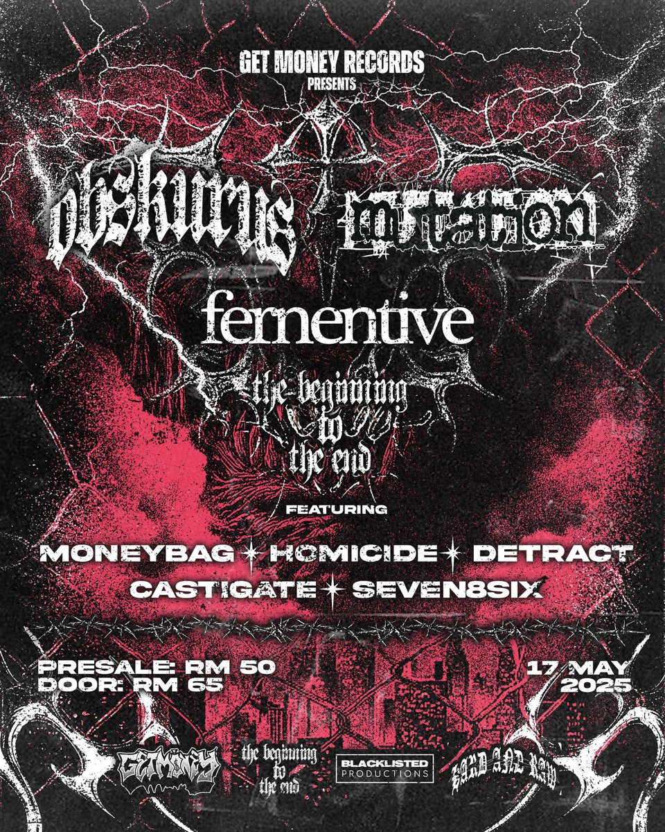 MARK YOUR DATE FOR THIS SATURDAY SHOW WITH OUR BROTHERS FROM THAILAND 🇹🇭 AND MALAYSIA 🇲🇾 .TOMORROW IS THE LAST DAY FOR PRESALE TICKETS! GO GET YOUR PRESALE TIX NOW WITH GETMONEY RECS! SEE YOU ALL VERY SOON 😈
