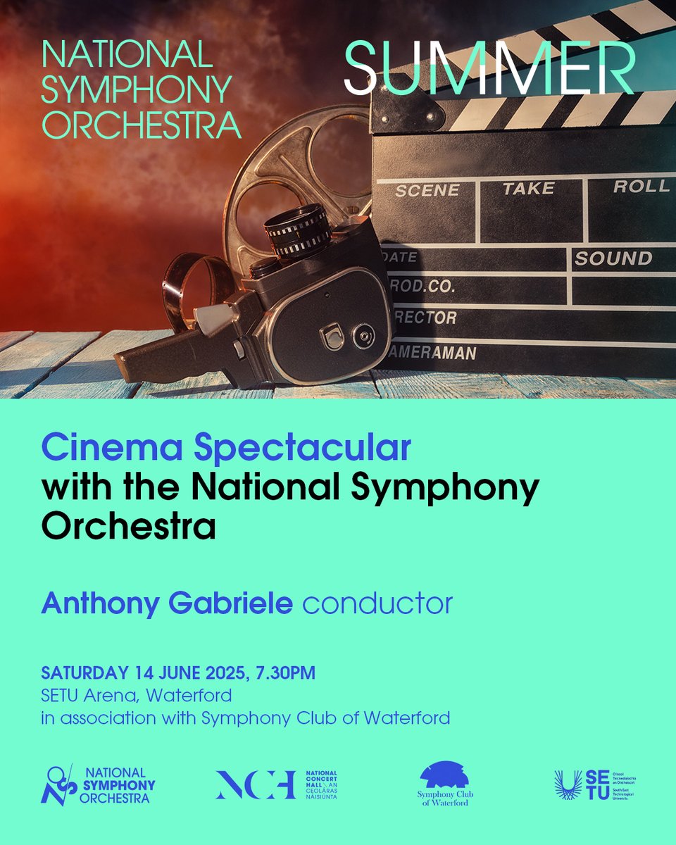 National Symphony Orchestra (@nsorchestrairl) on Twitter photo Cinema's greatest hits LIVE with the NSO! From Korngold to Williams, Star Wars to Harry Potter - film music conductor Anthony Gabriele brings Hollywood's most iconic scores to life.
🎵 Jun 13 <a href="/NCH_Music/">National Concert Hall</a> Dublin
🎵 Jun 14 <a href="/ArenaSETU/">SETU Arena</a>, Waterford
🎟️ bit.ly/CinemaSpec2025 Cinema's greatest hits LIVE with the NSO! From Korngold to Williams, Star Wars to Harry Potter - film music conductor Anthony Gabriele brings Hollywood's most iconic scores to life.
🎵 Jun 13 <a href="/NCH_Music/">National Concert Hall</a> Dublin
🎵 Jun 14 <a href="/ArenaSETU/">SETU Arena</a>, Waterford
🎟️ bit.ly/CinemaSpec2025