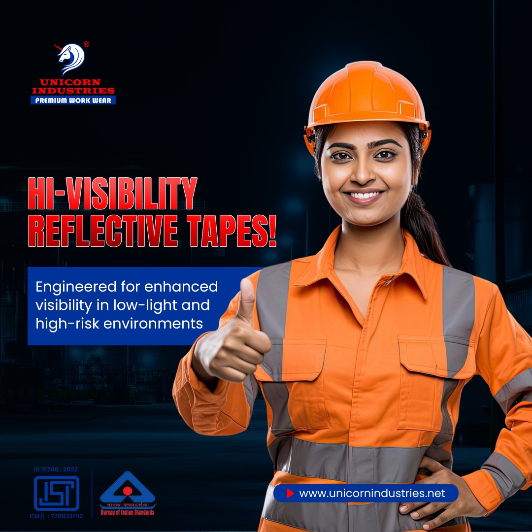 Unicorn Industries' industrial workwear features Hi-Visibility Reflective Tapes, built for maximum visibility in low-light and high-risk zones.

unicornindustries.net

#unicornindustries #HiVis #ReflectiveGear #IndustrialSafety #ProtectiveGear #BISCertified #safetywear #PPE