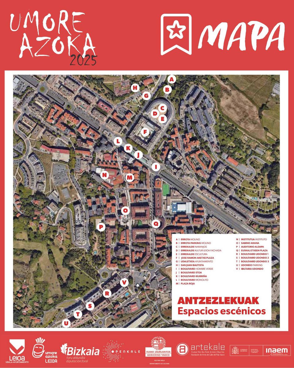 UmoreAzoka's tweet photo. ✅📍🤭🎭 Umore Azoka volverá a desplegar su esencia en 28 espacios escénicos de Leioa y a través de tres recorridos itinerantes. Guárdate este mapa para localizarlos de un vistazo.
#UmoreAzoka2025 #UmoreAzoka #Leioa #KalekoArteak #ArtesDeCalle https://t.co/LT9nVRxCqo