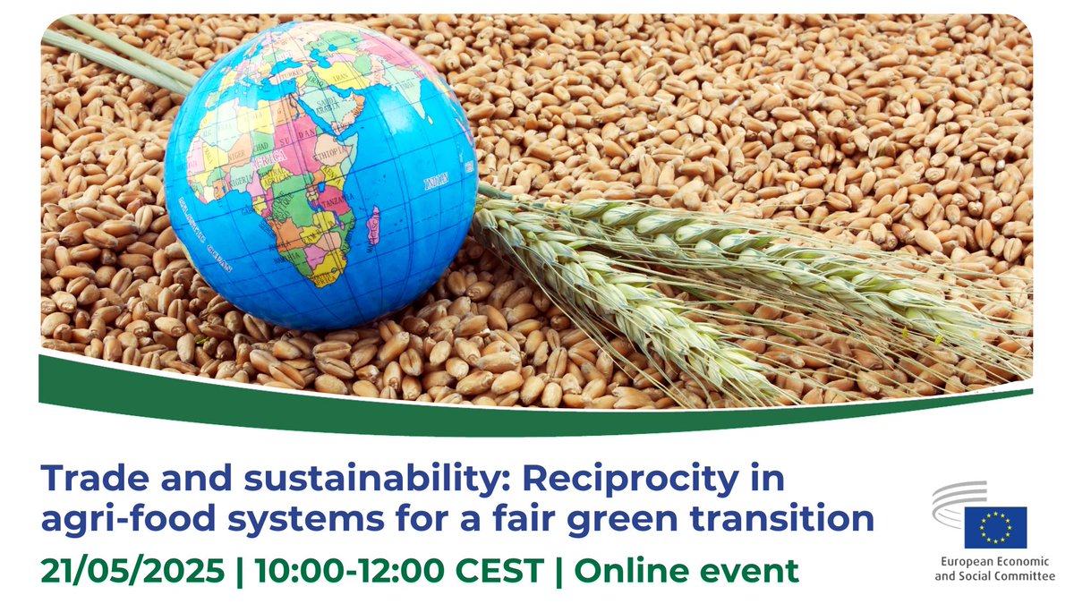 🤝How can reciprocity in #TradeAgreements support a fair #GreenTransition?

🗓️Join us online on 21 May for a panel discussion on #TradePolicy &amp; #Sustainability, with a particular focus on #AgriFood systems!🌱🍎

👨‍💻Webstream &amp; info👇
🔗 europa.eu/!hfryrX