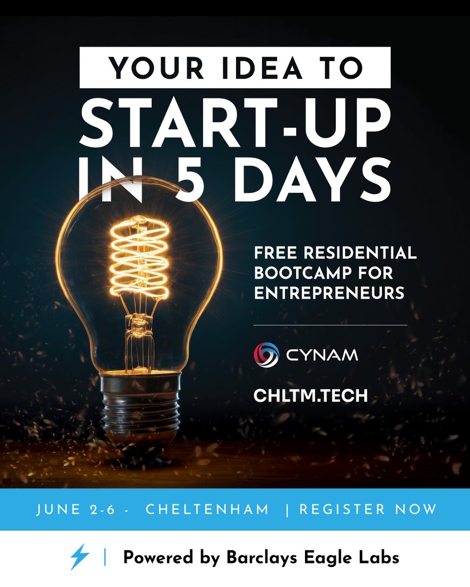 CyNam (@cynamhub) on Twitter photo 💡 Got a tech or cyber idea (or just a hunch)?
Apply for 5 fully funded days of expert-led startup workshops, mentoring, investor access + FREE accommodation & meals!
📅 2–6 June 2025
📍 Future Park, <a href="/uniofglos/">University of Gloucestershire</a>
Only 20 spots!
👉chltm.tech/event-details-… 💡 Got a tech or cyber idea (or just a hunch)?
Apply for 5 fully funded days of expert-led startup workshops, mentoring, investor access + FREE accommodation & meals!
📅 2–6 June 2025
📍 Future Park, <a href="/uniofglos/">University of Gloucestershire</a>
Only 20 spots!
👉chltm.tech/event-details-…