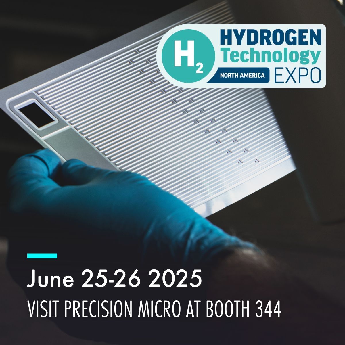 We’re heading to Houston for Hydrogen Technology Expo! 🌍

Visit Precision Micro at booth 344 to see how our pioneering  photochemical etching technology enables high-precision components for electrolysers, fuel cells &amp; more. ⚡

Get your free expo pass: hubs.la/Q03m9CkT0
