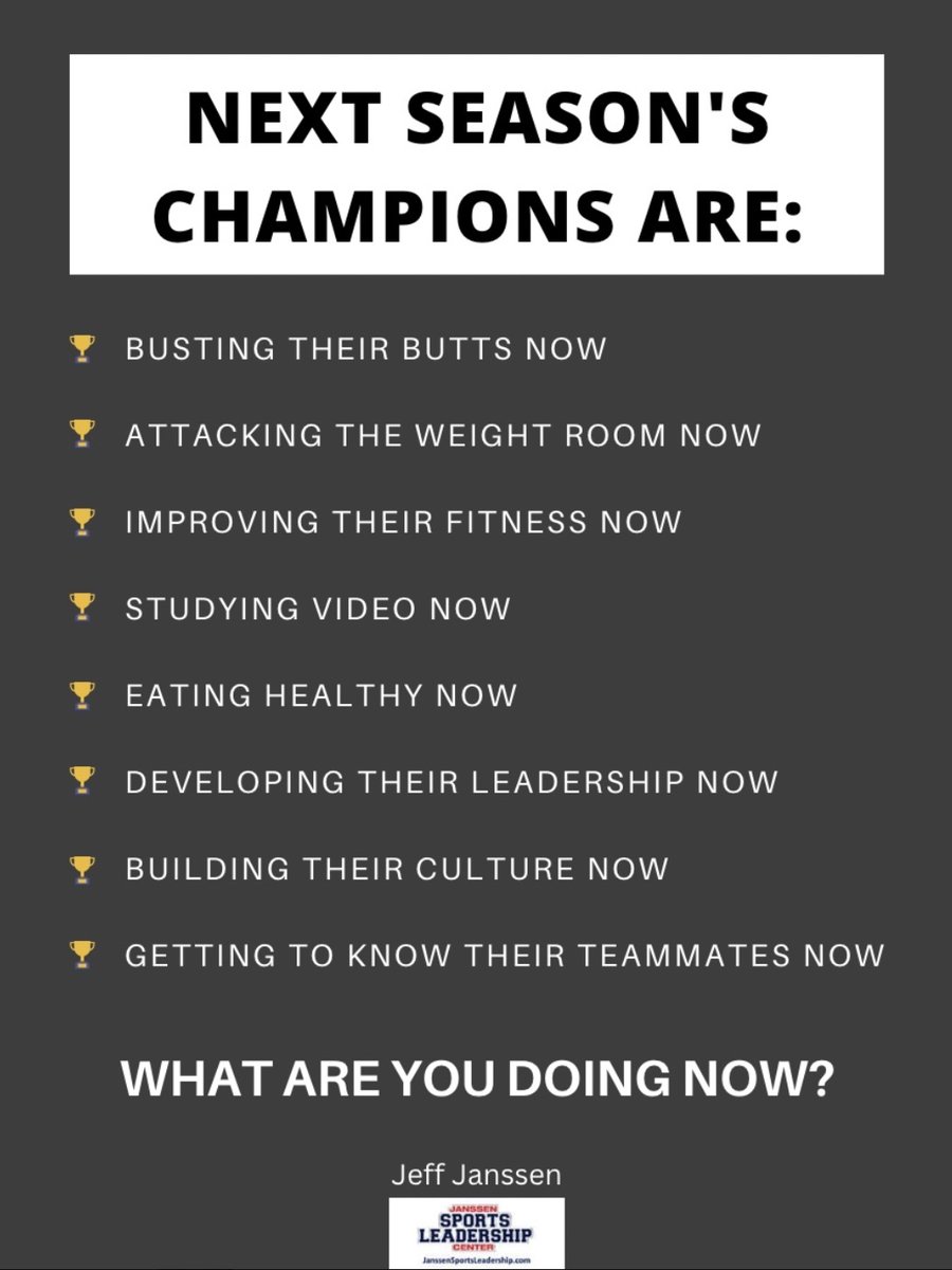 NEXT SEASON'S CHAMPIONS ARE..
What are YOU doing NOW?
#CultureWins