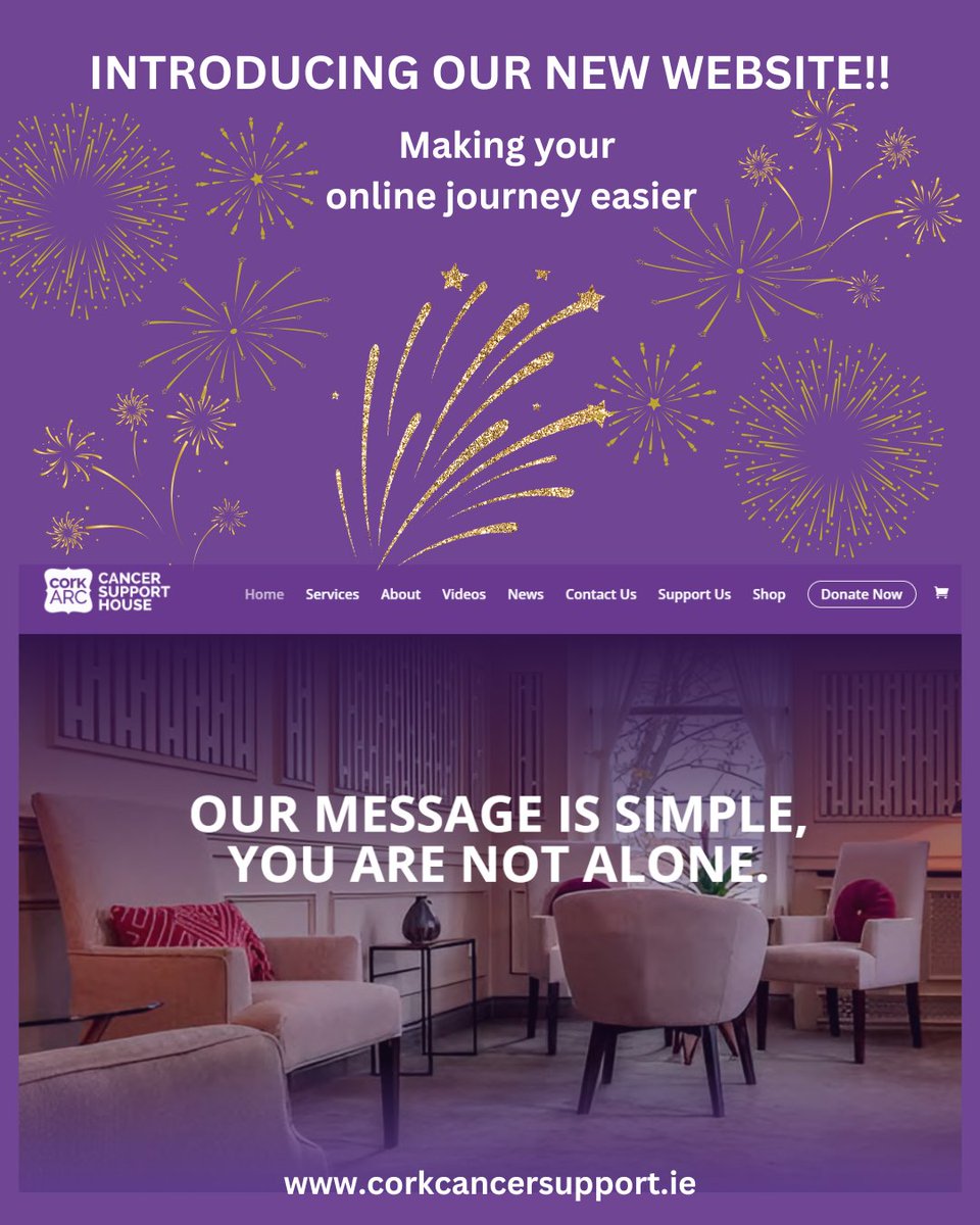 We have a new look!!  Come and visit our updated website - we hope the changes will make your online journey an easier one...

Use the link below to check it out:

corkcancersupport.ie

@corkarccancer
#4corkarc
#Cork #CancerSupport