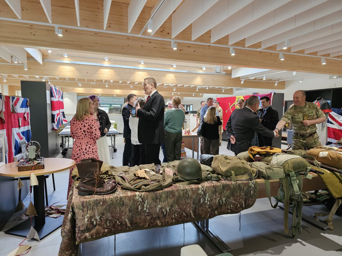 ATC Pirbright observed #VEDay with a poignant Remembrance Service. Capturing the spirit of the era, the day was brought to life with a nostalgic 1945 themed tea party,vintage displays &amp; Land Girls in the WRVS Centre. Our SWOs Karen &amp; Mark offered sincere thanks to all who visited