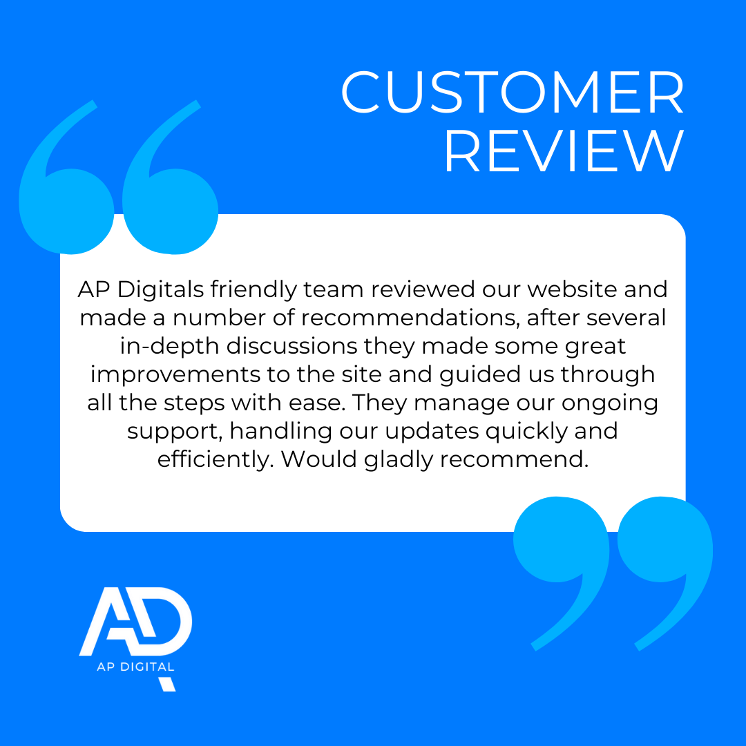 APDigital_UK's tweet photo. ⭐ Your success is our mission! See why our clients trust AP Digital. https://t.co/9atbJDlhi4