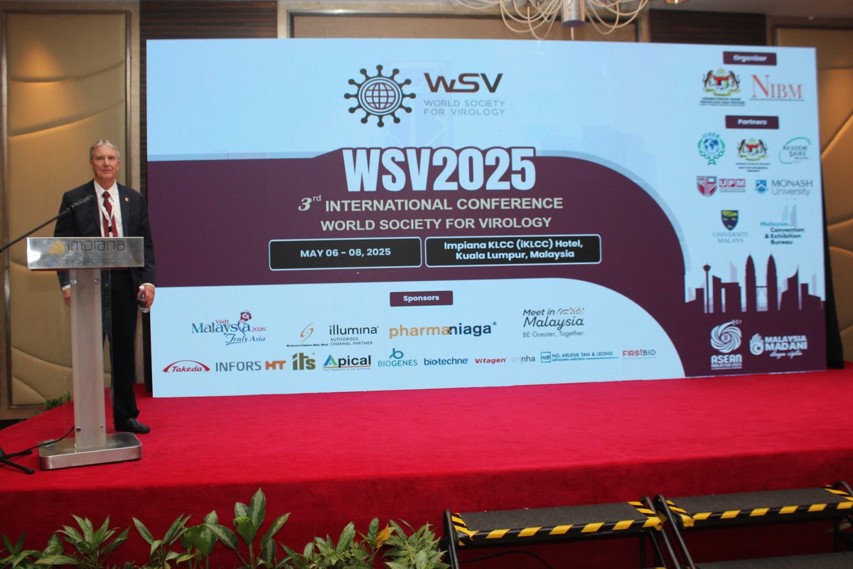 WSVirology's tweet image. At the 3rd World Society for Virology (#WSV2025) Conference, held at @NibmMalaysia , we were honored to have Prof. #William_Wilson from Manhattan, Kansas, USA, shared invaluable insights at #WSV2025 :
"Factors Affecting Vector Transmission of Zoonotic Arboviruses"