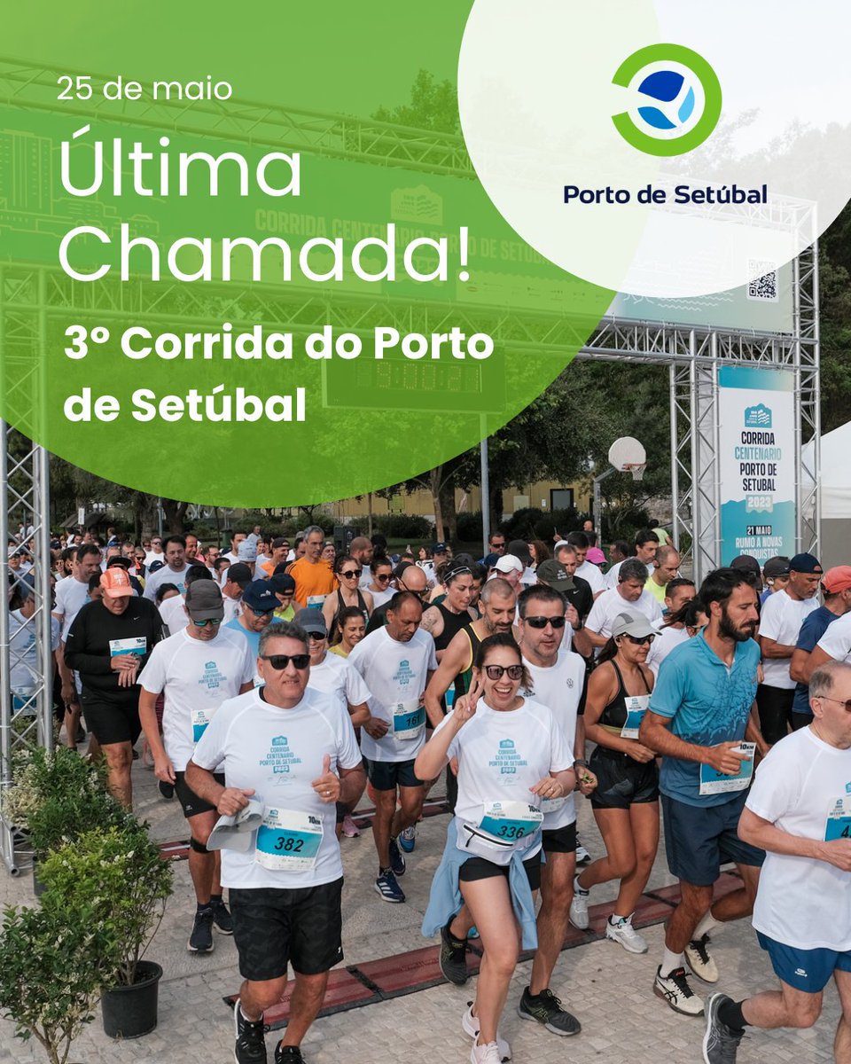 📣 LAST CALL! 📣
Estão a terminar as inscrições para a 3.ª Corrida do Porto de Setúbal!

📅 25 de Maio
 🕘 9h00
 📍 PUA-Parque Urbano de Albarquel
⚠️ As últimas vagas estão disponíveis no nosso site.

#corridaportosetubal #setubal #portodesetubal  #unidossomosmaisfortes#lastcall