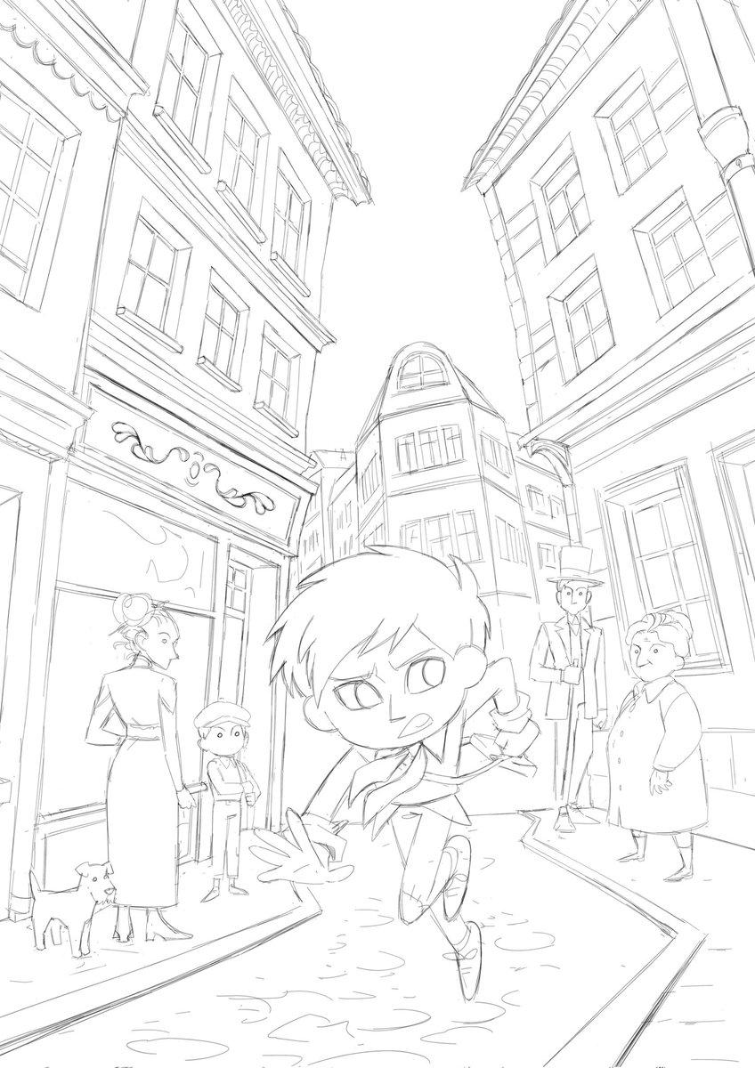 Drawing illustrations of stories that don't exist just because I wanted to draw wonky buildings