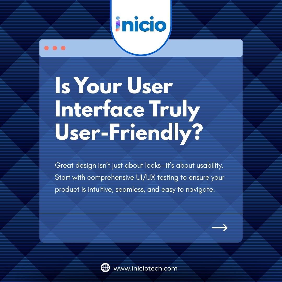 iniciotech's tweet image. At Inicio Tech, we believe that exceptional user experiences start with UI/UX testing. From identifying pain points to optimizing interactions, we ensure every click, swipe, and tap is seamless.

#UIUXTesting #UserExperience  #iniciotech
@iniciotech