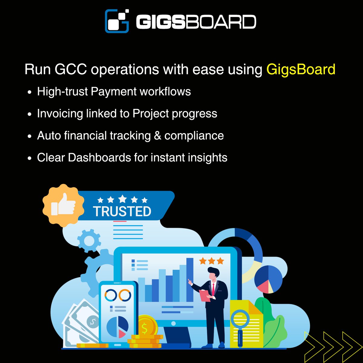 GigsBoard_In's tweet image. Are Payments and Compliance slowing down your GCC Projects?

Try GigsBoard for:

-Easy payments

-Smart invoicing

-Auto tracking

-Simple dashboards

Read more: gigsboard.com/gcc/

#GigsBoard #GCC #PMTool
