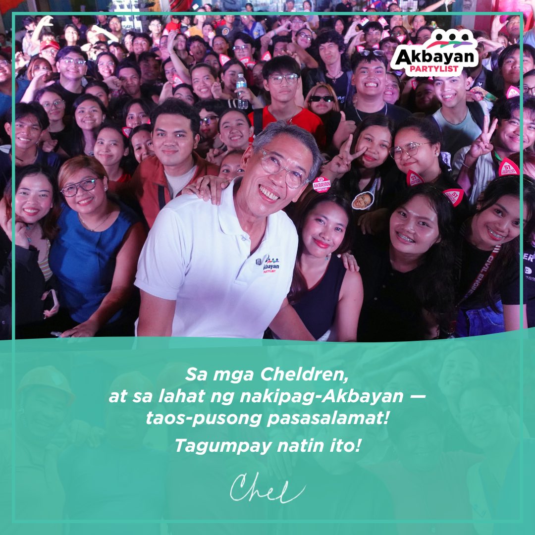 Mula sa puso, maraming salamat.
Di ko maipaliwanag ang saya at pasasalamat na nararamdaman ko ngayon. Over 2.2 million votes and counting, isang tagumpay na bunga ng inyong tiwala, ng ating paninindigan, at ng sama-samang pagkilos para sa isang makatao at makatarungang lipunan