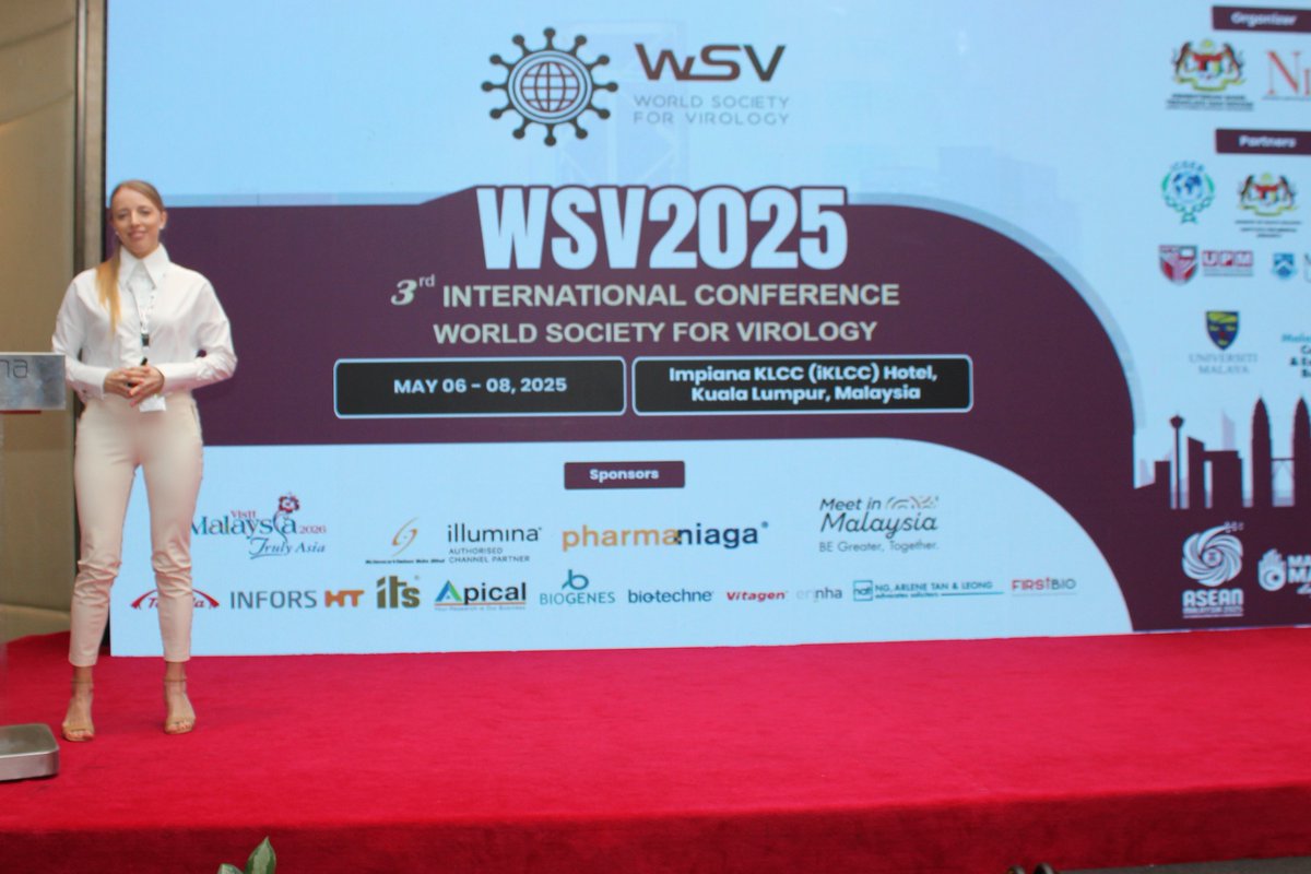 WSVirology's tweet image. At the 3rd World Society for Virology (#WSV2025) Conference, held at the @NibmMalaysia
Dr. @Mari_Bogacheva from the @helsinkiuni of Helsinki, Finland, presented an intriguing talk at #WSV2025 on:
"Alteration of Neural Cell Machinery by Orthoflaviviruses"
🧠🦠