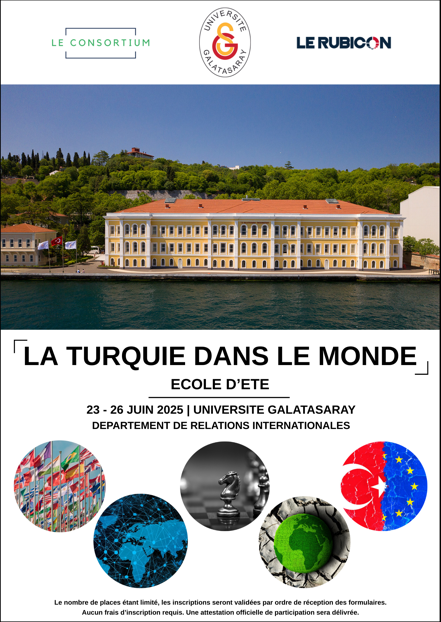 📢 Yaz Okulu Duyurusu
🇹🇷 “Dünyada Türkiye”
📍 Galatasaray Üniversitesi
📅 23–26 Haziran 2025
🗣️ Fransızca
🎓 Ücretsiz, kontenjan: 20 kişi
💡 Dış politika, AB, NATO, Çin, Ortadoğu...
📝 Başvuru: forms.gle/dG6vEdGovy6xT4…
#YazOkulu #GalatasarayÜniversitesi #Uluslararasıİlişkiler
