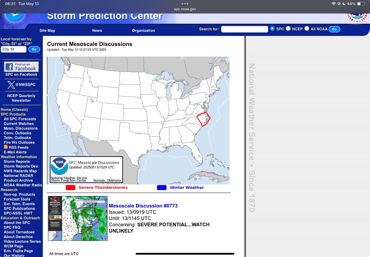 There is a slight chance of Supercell T’Storms capable of producing a tornado 🌪️.