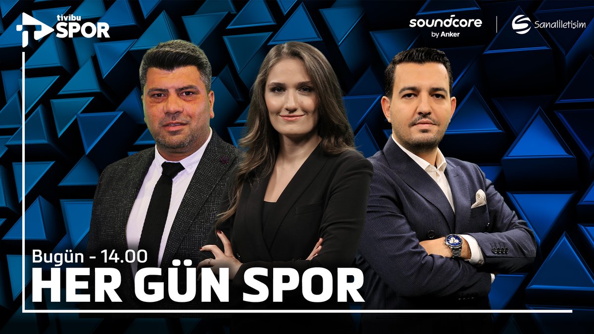 Tivibu Spor (@tivibuspor) on Twitter photo Her Gün Spor'da gündemi <a href="/rezzan_yetis/">Rezzan Yetiş Yönetci</a>, <a href="/kpalazofficial/">Koray Palaz</a> ve <a href="/SafacanK/">Safa Can Konuksever</a> değerlendiriyor.
🎧<a href="/ankerturkiye/">anker.tr</a> sponsorluğunda canlı yayın👇
youtube.com/live/ERAeTMaVU… Her Gün Spor'da gündemi <a href="/rezzan_yetis/">Rezzan Yetiş Yönetci</a>, <a href="/kpalazofficial/">Koray Palaz</a> ve <a href="/SafacanK/">Safa Can Konuksever</a> değerlendiriyor.
🎧<a href="/ankerturkiye/">anker.tr</a> sponsorluğunda canlı yayın👇
youtube.com/live/ERAeTMaVU…