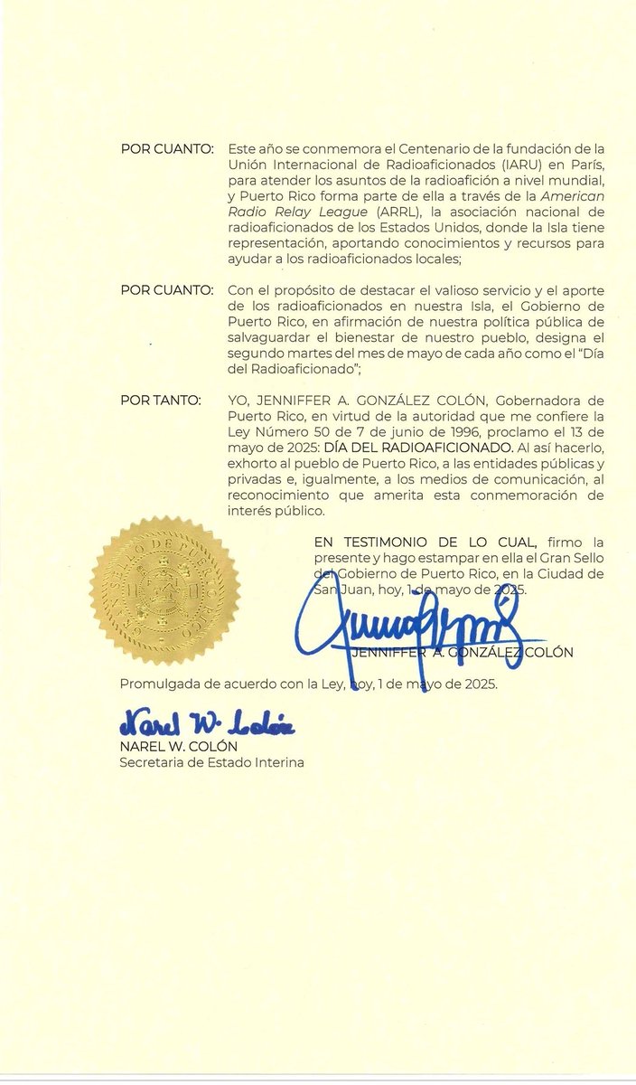 WP3GW's tweet photo. @rcortestv2 @EliRobainaTV Hoy es Día del Radioaficionado de Puerto Rico. El primero lo fué Joaquín Agusty que tuvo el indicativo 4JE para el 1921, el que fué el primer gerente general de WKAQ radio en 1922.

¡Felicidades a los amigos KP4!
(Si le pueden dar mención, gracias). https://t.co/ksgWs5uFtO