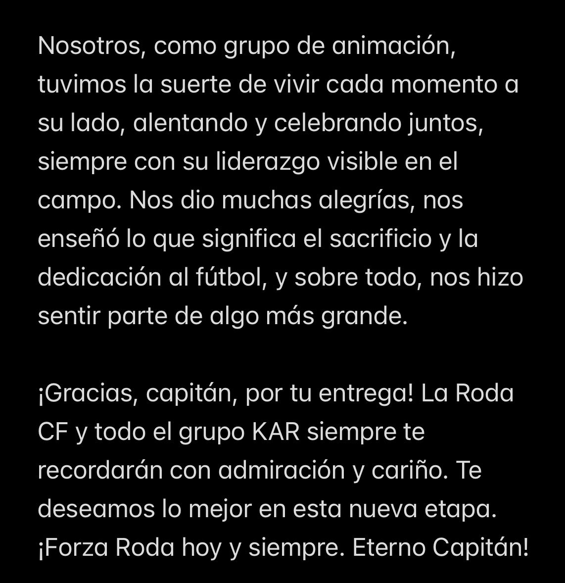 ¡GRACIAS CAPITÁN!