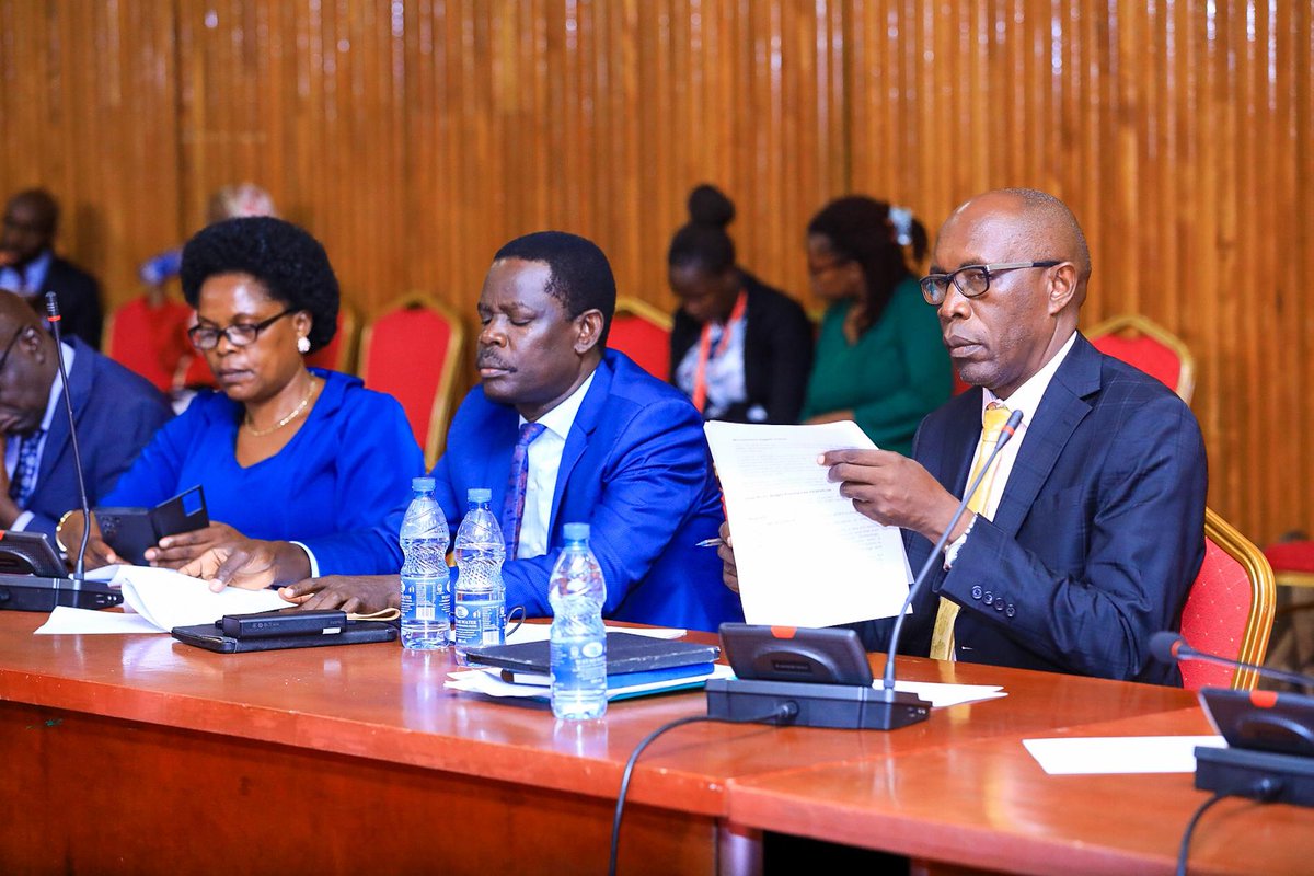 Parliament_Ug's tweet photo. State Minister for Finance @henrymusasizi1 is leading a team from the Ministry to respond to queries by MPs' on the proposed 2025/2026 Budget. 
He told MPs on the Budget Committee that govt requires 10 years to clear all outstanding domestic arrears provided that none more arise. https://t.co/KsoERWLWmY