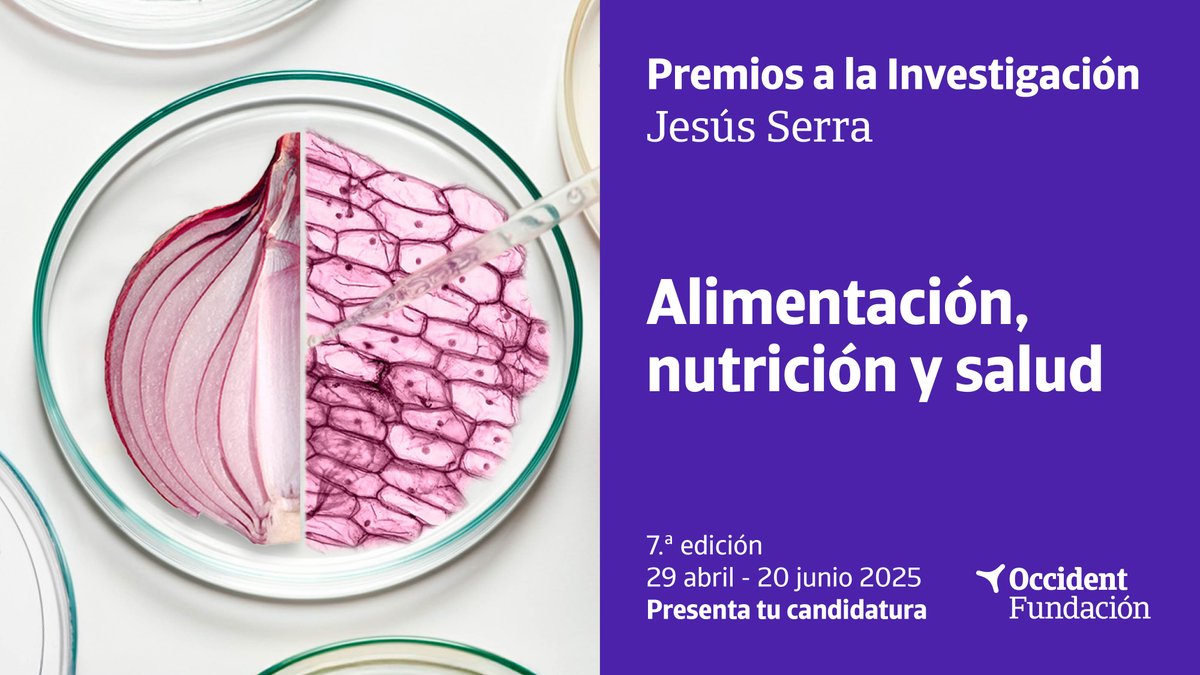 IMIBIC (@imibic) on Twitter photo 📢 ¡Abierta la 7ª edición de los #PremiosInvestigaciónJS de la <a href="/Fund_Occident/">Fundación Occident</a>!
🧪Para investigador@s jóvenes con trayectorias excelentes y proyectos de #investigación en #AlimentaciónNutriciónySalud
🔬2 categorías: investigación básica e investigación clínica💰 Premio: 50.000 📢 ¡Abierta la 7ª edición de los #PremiosInvestigaciónJS de la <a href="/Fund_Occident/">Fundación Occident</a>!
🧪Para investigador@s jóvenes con trayectorias excelentes y proyectos de #investigación en #AlimentaciónNutriciónySalud
🔬2 categorías: investigación básica e investigación clínica💰 Premio: 50.000
