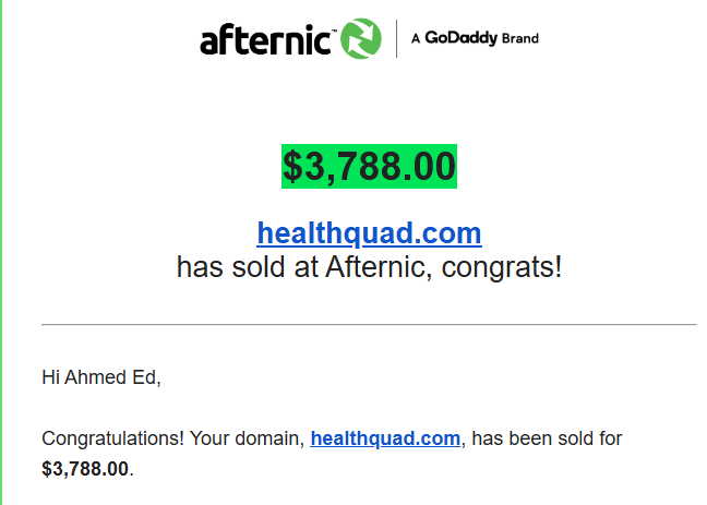 Sold HealthQuad .com For $3788 Via <a href="/afternic/">Afternic</a> 

Special Thanks to <a href="/KehelAyyoub/">Ayoub Kehel</a> and <a href="/kasmiyouness1/">Youness KASMI</a>