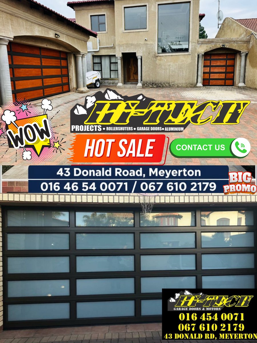Hi_Techproject's tweet image. 🚪✨ Upgrade with HiTech Garage Doors & Motors – expert installs & fast repairs you can trust!
📍 43 Donald Rd, Glen Donald, Meyerton 📞 016 454 0071 | 067 610 2179 📩 Free quotes – call or DM us now!
#GarageDoors #HiTechGarage #HomeImprovement #Renovation #SmartHome
