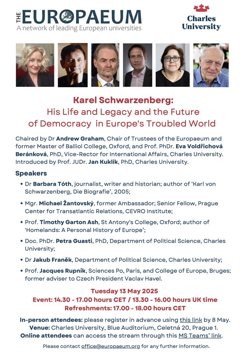 A reminder: the Europaeum's Karel Schwarzenberg Memorial Seminar begins at 14h30 CET / 13h30 BSR today. Please join us! teams.microsoft.com/l/meetup-join/…