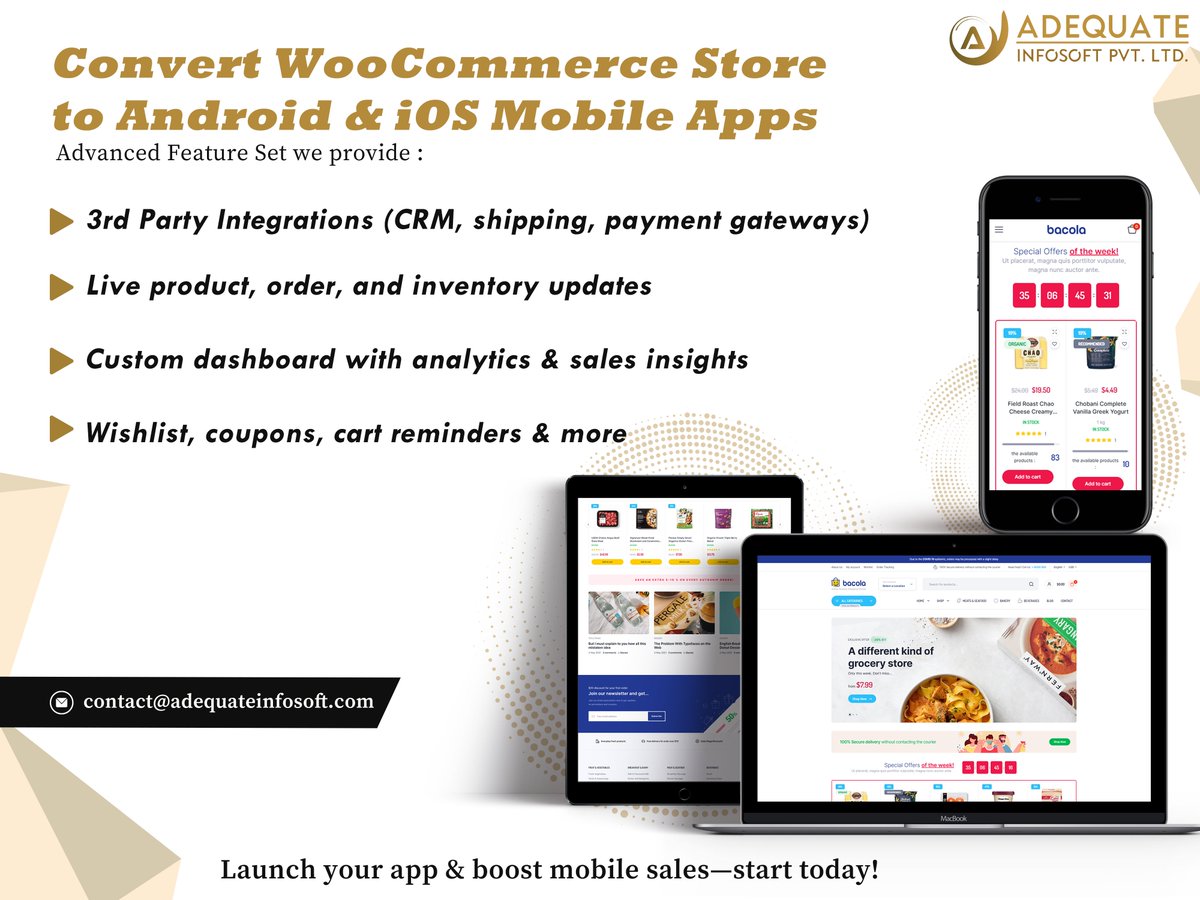 ADQInfosoft's tweet image. Transform Your WooCommerce Store into a Powerful Mobile Shopping App

Start your mobile app journey today at 👉
adequateinfosoft.com/Mobile-applica…

#WooCommerceMobileApp #AndroidiOSApp
#OnlineStoreApp