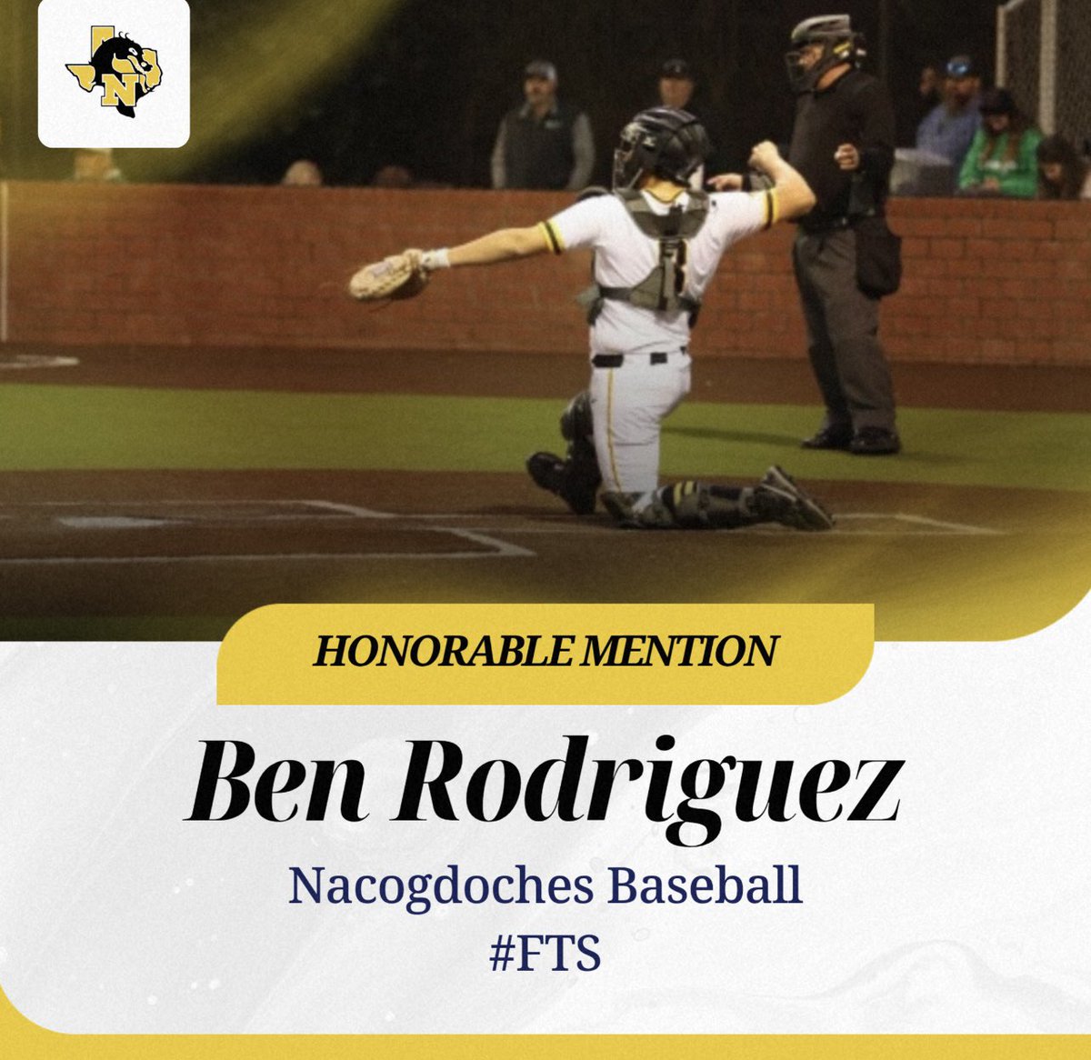 Congratulations to Ben Rodriguez for being named Honorable Mention