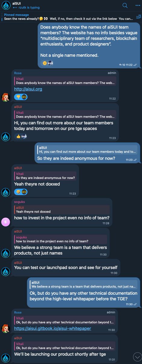 Vitali Gorgut ξ¨ π₯ (@gorgut_) on Twitter photo Be aware of the <a href="/suidefai/">aiSUI ($SUIAGENT)</a> $aiSUI IDO happening on <a href="/polkastarter/">Polkastarter</a> today. The team has reportedly banned multiple people who asked them questions about the project and called these questions FUD.
Historical data shows similar patterns in 78% of identified rug pulls. Be aware of the <a href="/suidefai/">aiSUI ($SUIAGENT)</a> $aiSUI IDO happening on <a href="/polkastarter/">Polkastarter</a> today. The team has reportedly banned multiple people who asked them questions about the project and called these questions FUD.
Historical data shows similar patterns in 78% of identified rug pulls.