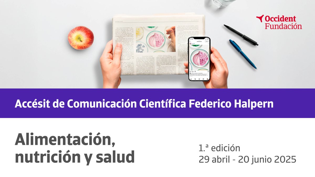 IMIBIC (@imibic) on Twitter photo 🏆🎙️¿Conoces a alguien que comunique con rigor en alimentación, nutrición y salud? 💥¡Es momento de reconocer su labor!👏
Este año, en el marco de los #PremiosInvestigaciónJS de la <a href="/Fund_Occident/">Fundación Occident</a>, también se convocan los Accésit de Comunicación Científica Federico Halpern, que 🏆🎙️¿Conoces a alguien que comunique con rigor en alimentación, nutrición y salud? 💥¡Es momento de reconocer su labor!👏
Este año, en el marco de los #PremiosInvestigaciónJS de la <a href="/Fund_Occident/">Fundación Occident</a>, también se convocan los Accésit de Comunicación Científica Federico Halpern, que