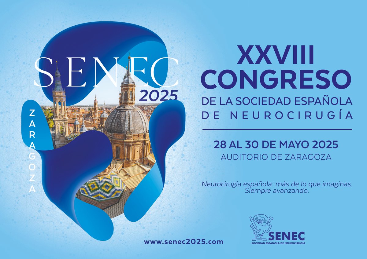 SENEC | Sociedad Española de Neurocirugía (@sociedadsenec) on Twitter photo ⏳¡Faltan 15 días para que comience #SENEC2025! Hemos preparado una programación innovadora que incluye sesiones científicas representativas de todas las áreas de la #neurocirugía🧠
🚀¿Te lo vas a perder? ¡Inscríbete!
📅28-30 mayo
📍<a href="/AuditorioZGZ/">Auditorio de Zaragoza Princesa Leonor</a>
🌐senec2025.com ⏳¡Faltan 15 días para que comience #SENEC2025! Hemos preparado una programación innovadora que incluye sesiones científicas representativas de todas las áreas de la #neurocirugía🧠
🚀¿Te lo vas a perder? ¡Inscríbete!
📅28-30 mayo
📍<a href="/AuditorioZGZ/">Auditorio de Zaragoza Princesa Leonor</a>
🌐senec2025.com
