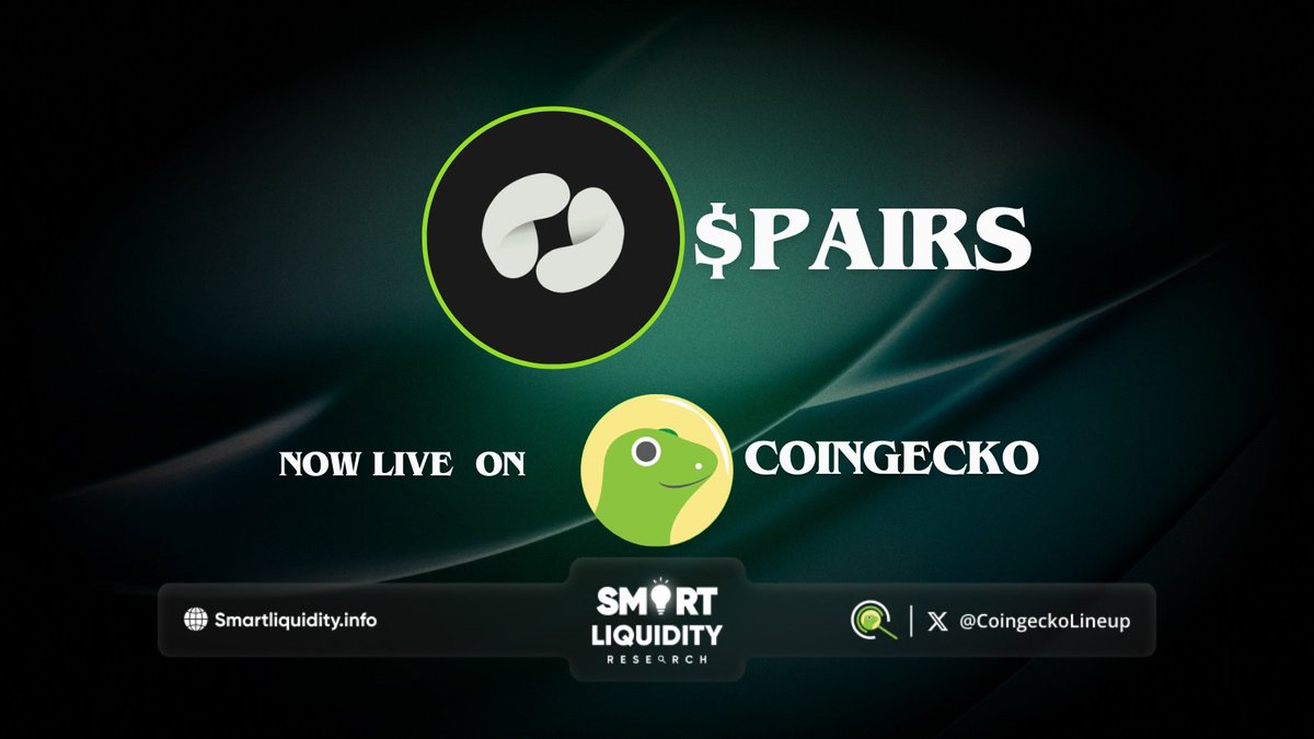 📣 #CoinGecko Avouches a Fresh listing!

◻️<a href="/pairslabs/">Pairs</a> is simplifying your trading with fast, cost-effective cross-chain swaps

◽️ $PAIRS First-class notes: 

◻️Profit sharing
◻️Cross-chain  utility
◻️Tiered benefits and discounts

🔽VISIT:
pairs.xyz