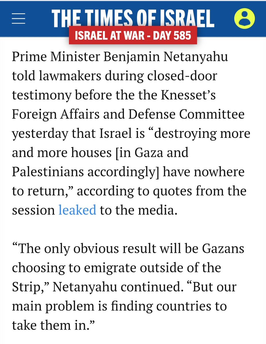 Israele è quello Stato dove è normale che in parlamento il premier dica cosa tipo "stiamo distruggendo più case possibili così che i palestinesi non abbiano dove tornare".

Stato terrorista e genocida.