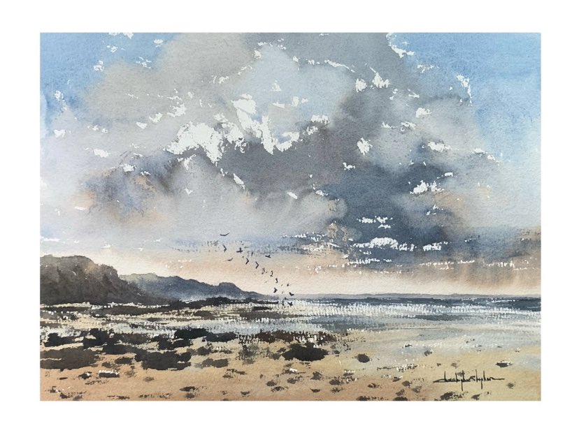Sandymouth Beach, Cornwall 
#watercolour #art #cornwall
