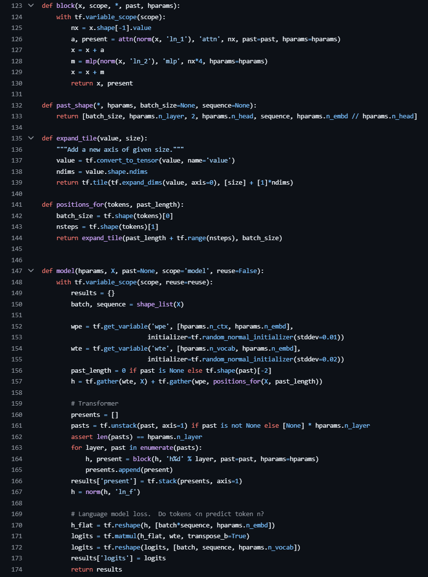 Lonny Jackett (@ljackett59087) on Twitter photo Gpt-2 is just 174 lines of code. AI is getting smarter and easier for all users.
Source: <a href="/goyal__pramod/">Pramod Goyal</a> Gpt-2 is just 174 lines of code. AI is getting smarter and easier for all users.
Source: <a href="/goyal__pramod/">Pramod Goyal</a>