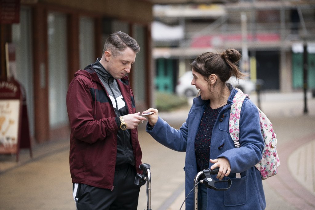 HelloMerman's tweet image. Written by Rosie Jones and Peter Fellows, first look images have been released for Pushers (previously announced asDisability Benefits) which is coming to @Channel4 next month. Produced by Merman Television and @2LEMedia.

hellomerman.com/tv-film/uk/new…