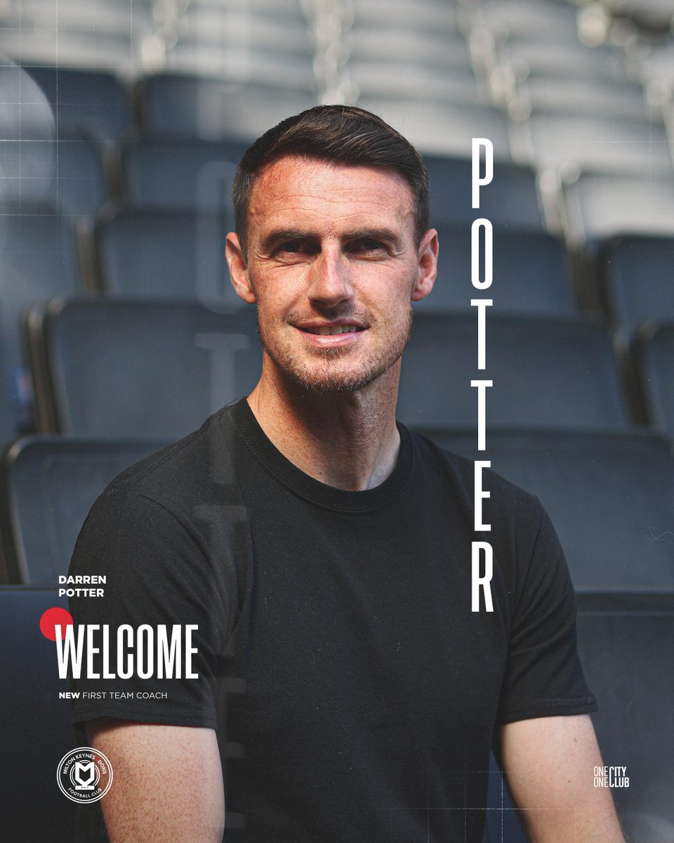 MKDonsFC's tweet image. MK Dons are thrilled to announce the appointment of Darren Potter as First Team Coach 🤝

Darren joins Paul Warne and Richie Barker as a part of the coaching setup ahead of the 25/26 season!

Read more on Darren's appointment here ➡️ zurl.co/6LCXp  

#COYD