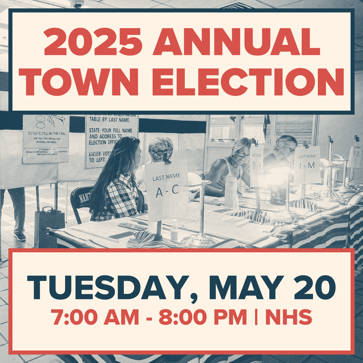 📢 Nantucket! The 2025 Annual Town Election is Tuesday, May 20. 🗳️
Polls are open 7 AM – 8 PM at Nantucket High School.
Make your voice heard on key ballot questions + local leadership.

ayrs.io/QuoxfJ
#TownElection #Nantucket