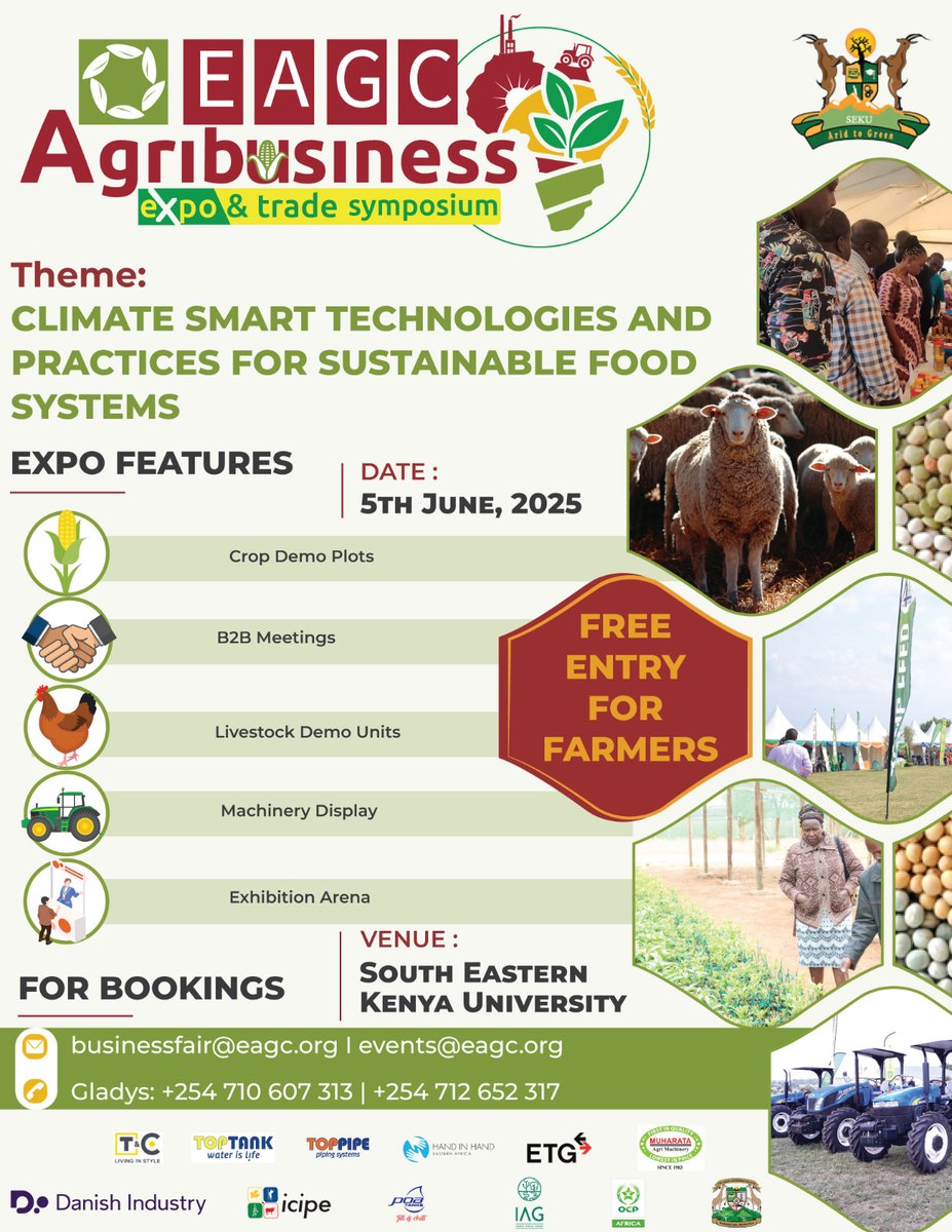 We are excited to roll out our first flagship collaboration with South Eastern Kenya University (SEKU) under our recently signed MoU, and what better way than through the Lower Eastern Agribusiness Expo &amp; Trade Symposium 2025!

On 5th June 2025 at SEKU Grounds in Kitui, Kenya,