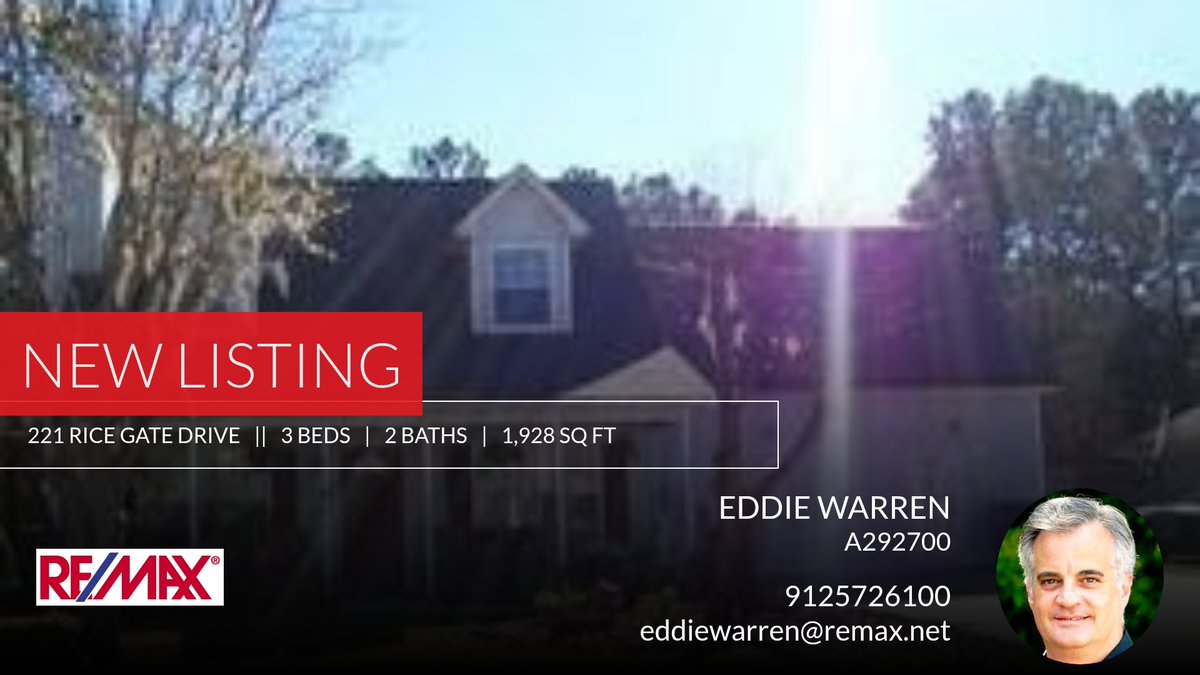 📍 New Listing 📍 Take a look at this fantastic new property that just hit the market located at 221 Rice Gate Drive in Richmond Hill. Reach out here or at 9125726100 for more information

Eddie Warren
Owner
RE/Max Accent
912-572-6100 homeforsale.at/221_RICE_GATE_…