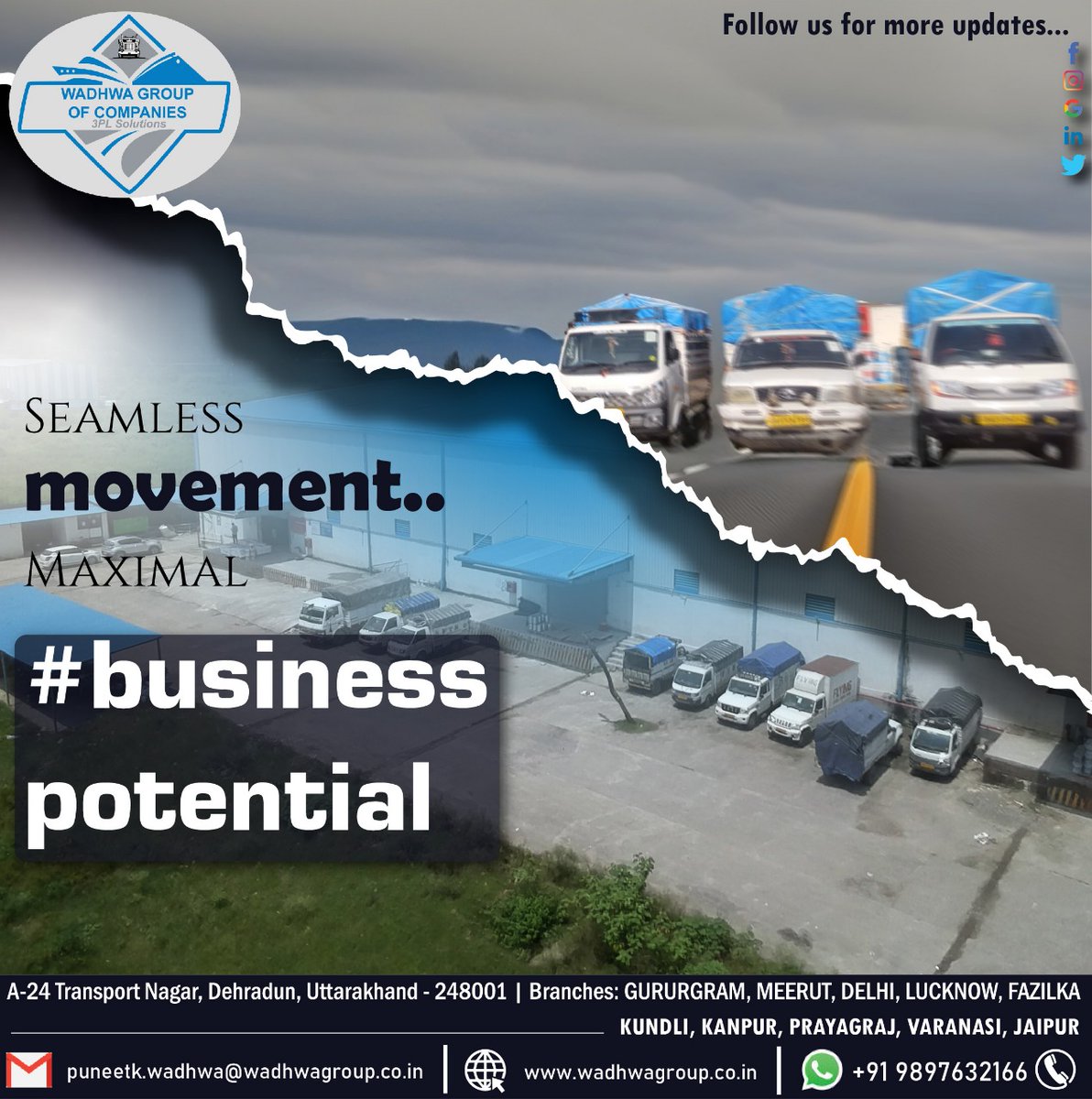 wadhwaGoC's tweet image. Seamless movement, unstoppable momentum. 🚚✨

Unlock your business&apos;s full potential with our all-round logistics operations—precision, performance, and power in every move.

#LogisticsExcellence #BusinessUnleashed #SeamlessOperations #delhi #uttarpradesh #uttarakhand #rajasthan