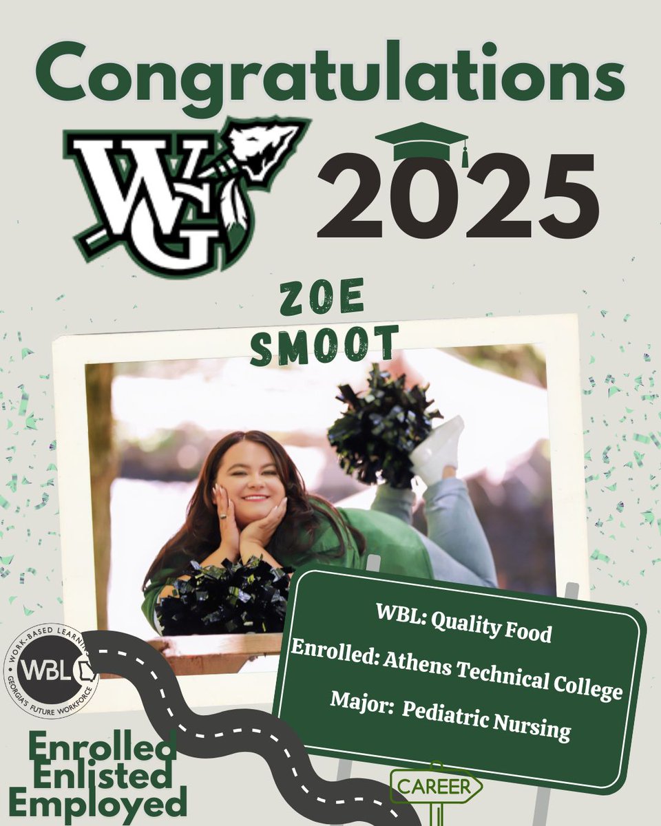 Join us in celebrating Zoe Smoot, a dedicated WBL student who has been gaining valuable experience at Quality Foods! Zoe is taking the next step toward her future by enrolling at Athens Technical College, where she plans to major in Pediatric Nursing.