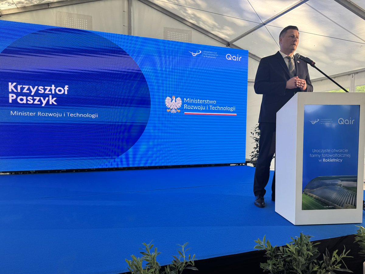 Remigiusz Nowakowski (@remiknowakowski) on Twitter photo „Nie ma przyszłości Polski bez taniej i czystej energii” powiedział Minister <a href="/KrzysztofPaszyk/">Krzysztof Paszyk</a> <a href="/MRiTGOVPL/">Ministerstwo Rozwoju i Technologii</a> na otwarciu farmy PV #QairPolska w Rokietnicy „Nie ma przyszłości Polski bez taniej i czystej energii” powiedział Minister <a href="/KrzysztofPaszyk/">Krzysztof Paszyk</a> <a href="/MRiTGOVPL/">Ministerstwo Rozwoju i Technologii</a> na otwarciu farmy PV #QairPolska w Rokietnicy