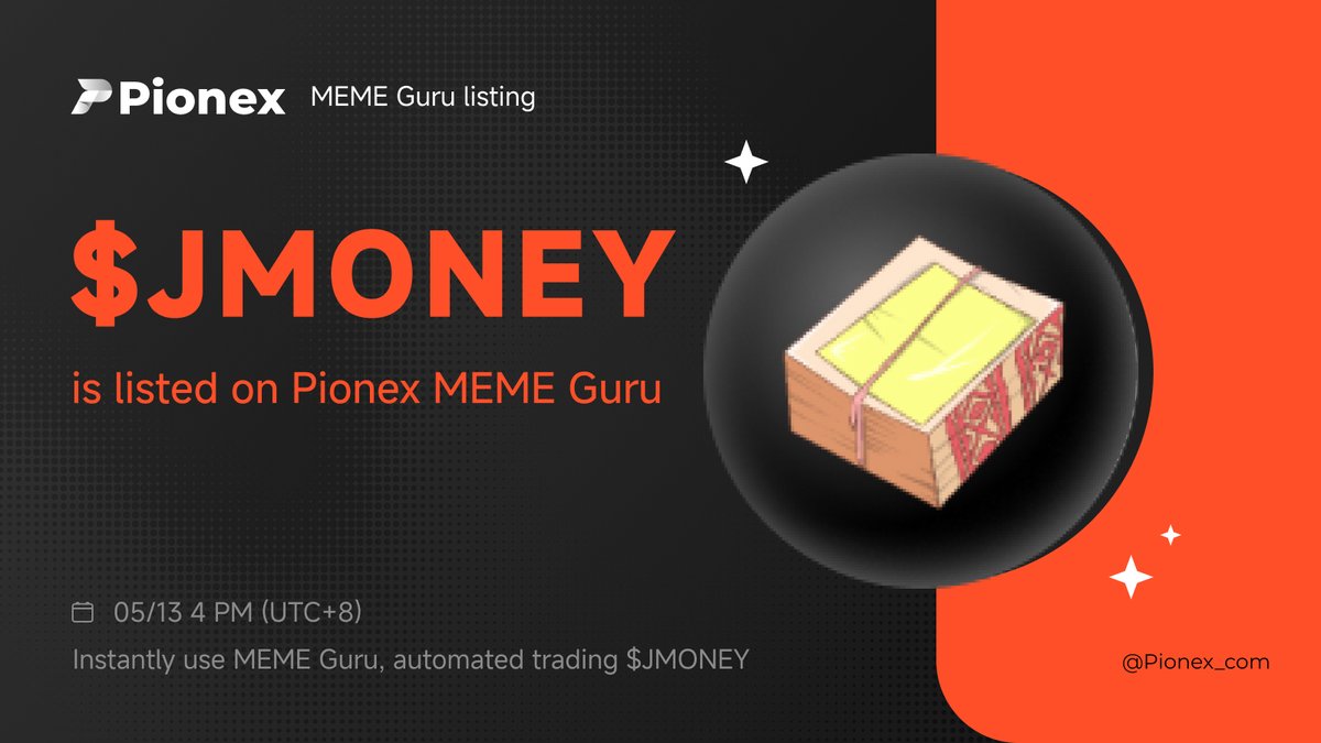 🚀#PionexMEMEGuru has listed $JMONEY <a href="/Jmoney20240818/">Jmoney</a>

⬇️Trade now
pionex.com/en/meme/trade/…

#JMONEY #PIONEXMEMEGURU